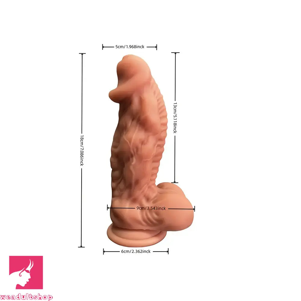 7.08in Alien Simulation Liquid Silicone Odd Masturbator Massage Dildo