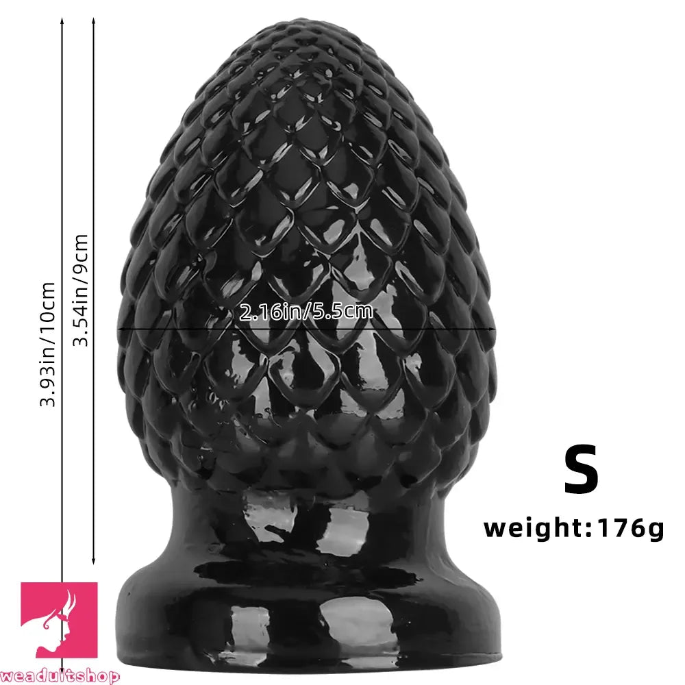 3.93in 5.9in Newbie Clit Female Masturbator PVC Black Butt Plug Dildo