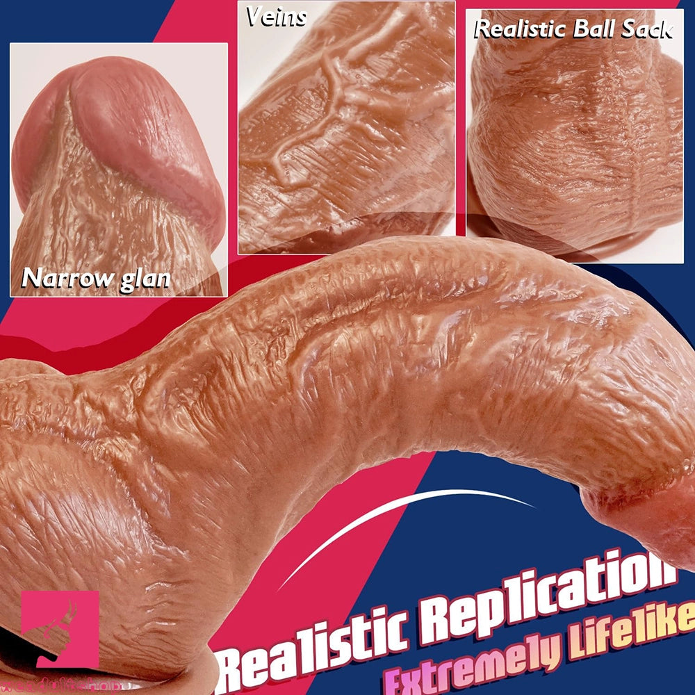 7.87in PVC Lifelike Dildo With Suction Cup Anal Sex Toy For Vaginal Massager
