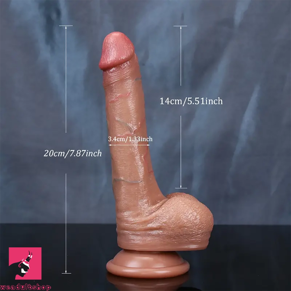 7.87in 8.85in Realistic Silicone Soft Penis Veins Dildo For Sex Mounts