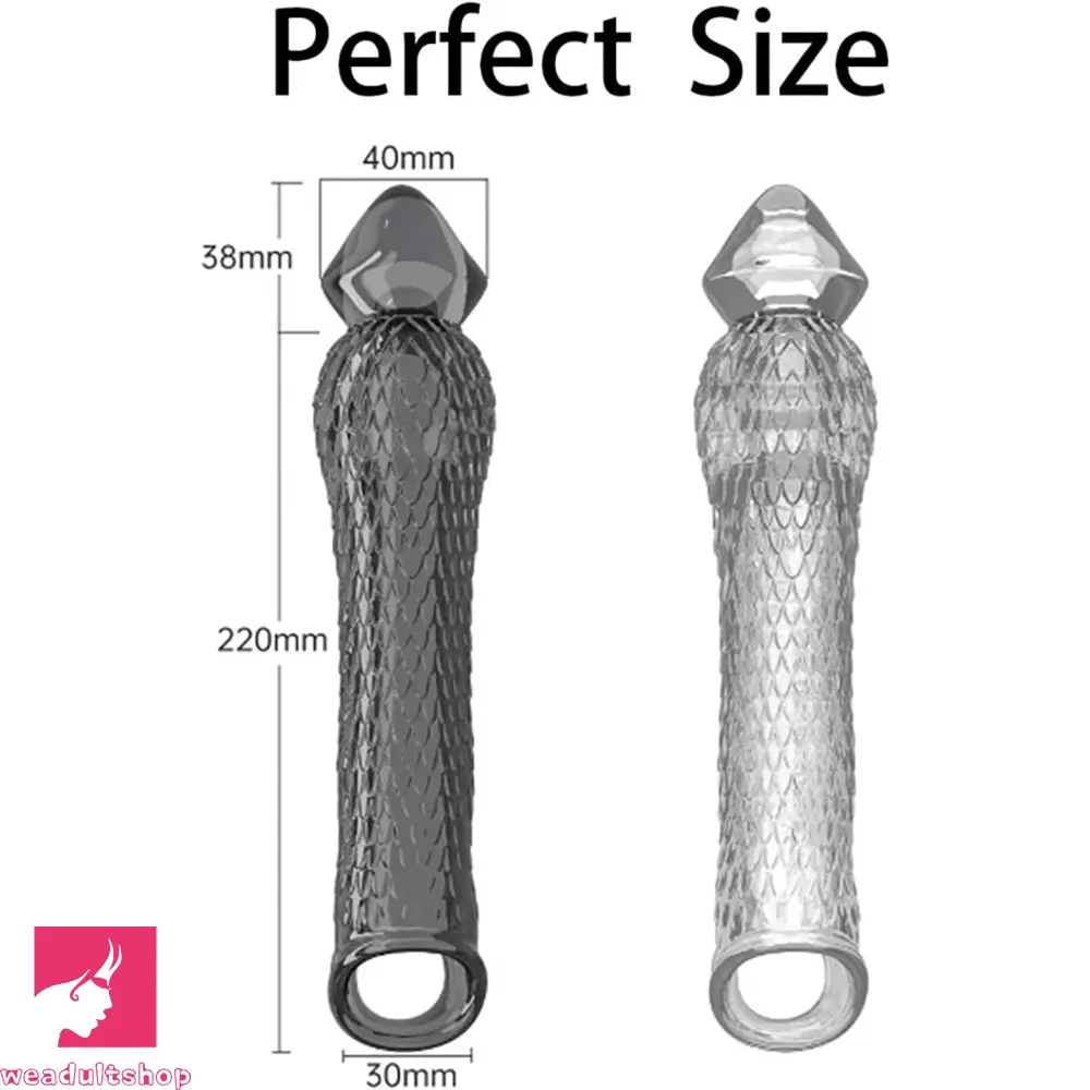10.16in Penis Cocking Realistic Dildo Cock Sleeve For Girth Enhance Sleeve