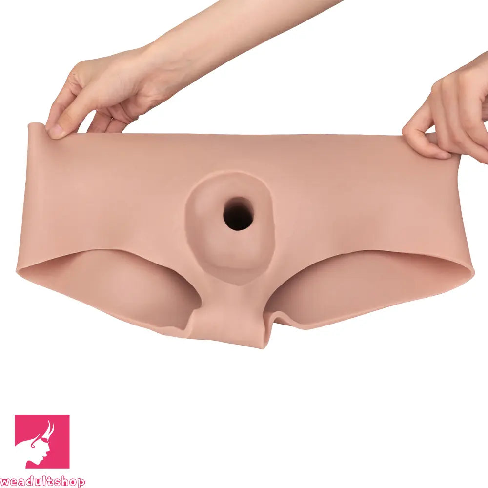 7.44in Hollow Penis Dildo Sleeve Silicone Soft Pants Sex Toy For Women