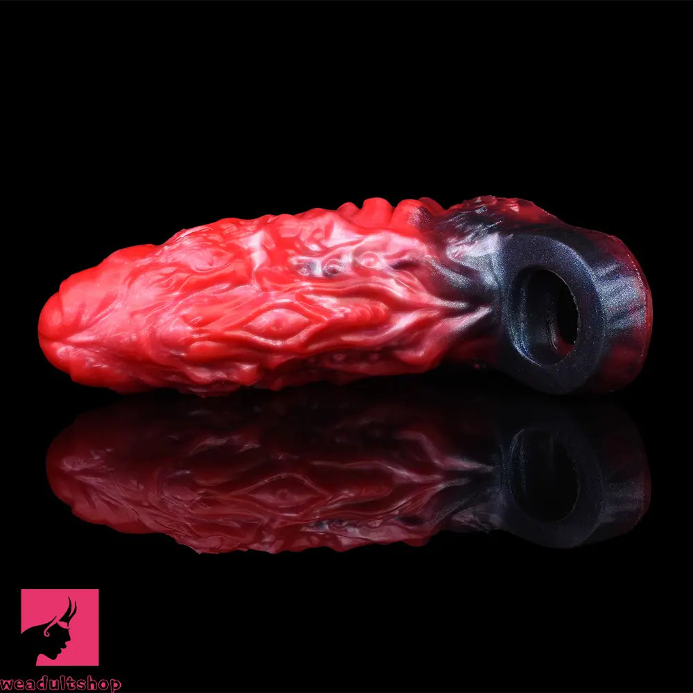 5.98in Uncut Soft Hollow Dildo Built-in keel Vibration Remote Penis Sleeve