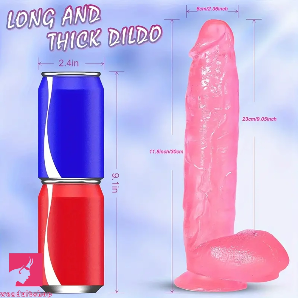 11.8in Thick Real Big Dildo For Hand-Free Play Adult Toy For G Spot Clit