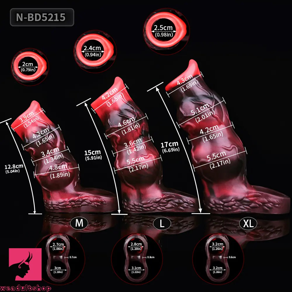 5.04in 5.91in 6.69in Knot Fantasy Odd Soft Dildo Sleeve Penis Extender