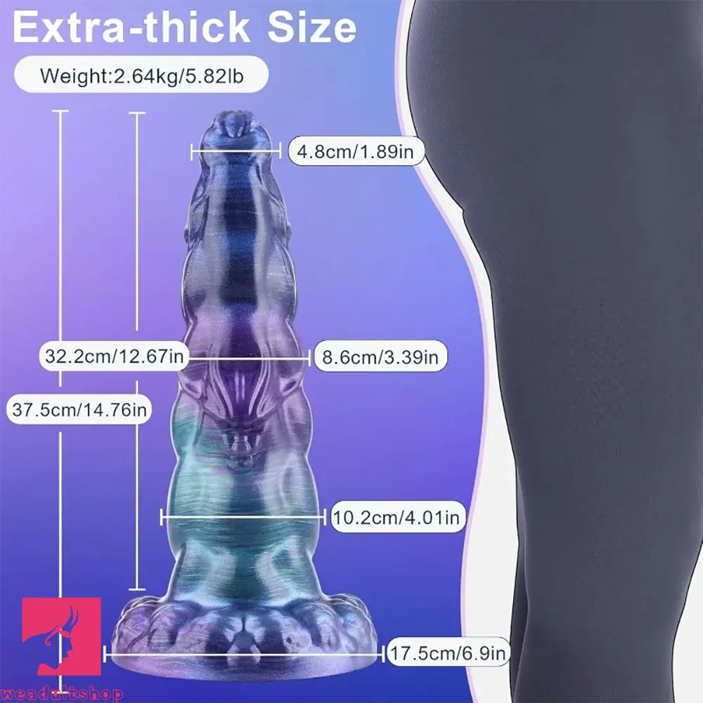 14.76in Super Huge Classic Realistic Fantasy Silicone Thick Couple Dildo