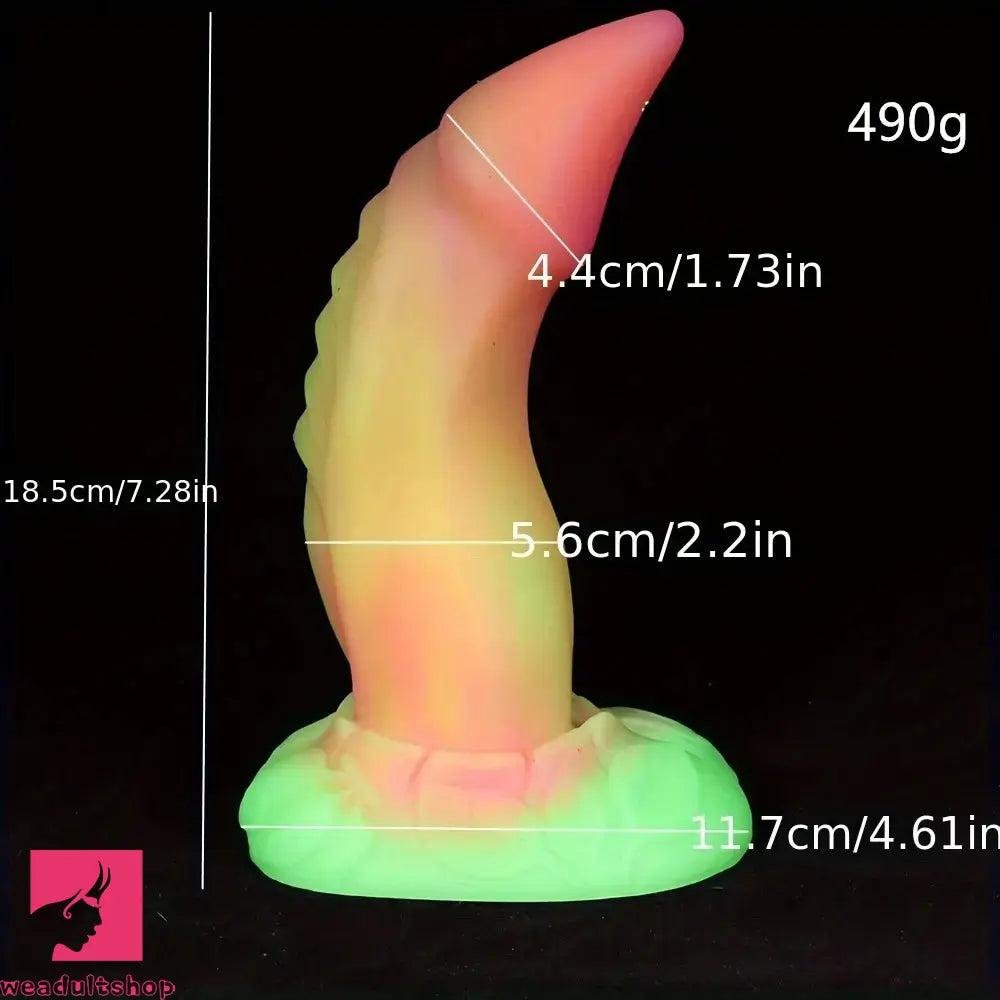 7.28in Colorful Silicone Dragon Monster Animal Dildo For Prostate Sex Toy