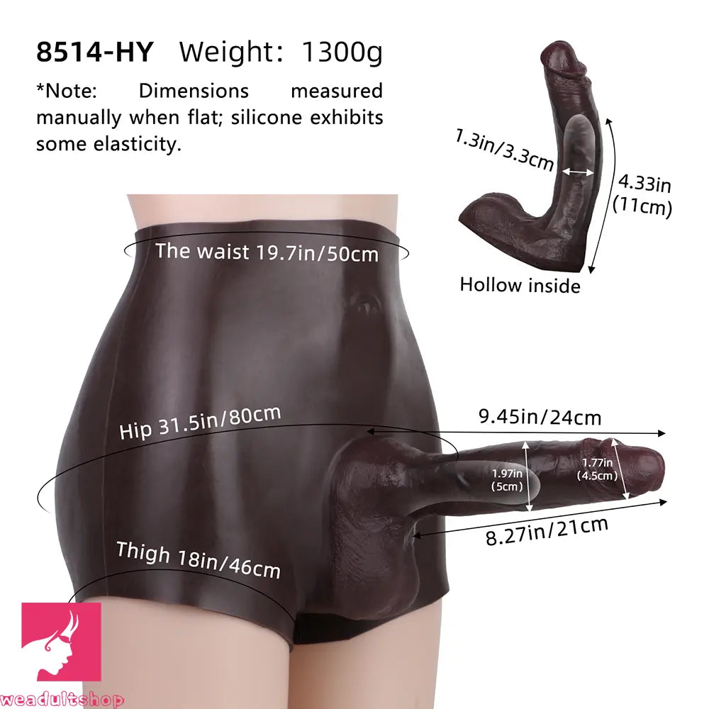 9.45in Hollow Strap on Silicone Soft Dildo Panty For Couples Men Love