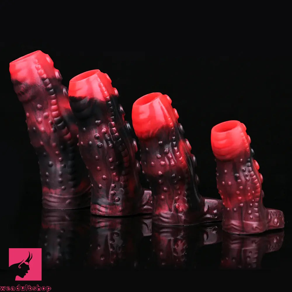 3.54in 4.72in 5.51in 6.69in Tentacle Silicone Soft Dildo Sleeve Penis Extender