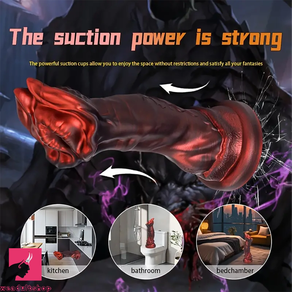 8.7in Cannibal Flower Flexible Silicone Clit Anal Plug Dildo Lifelike Texture