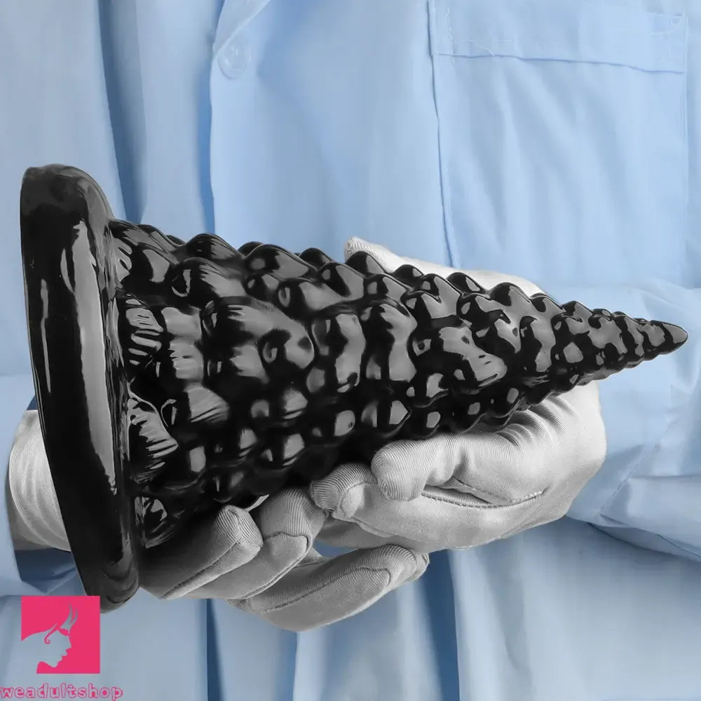 7.87in Black PVC Thick Anal Plug Anal Expansion Suction Cup Clit Dildo