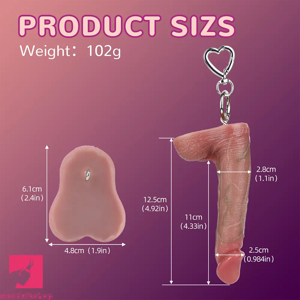 4.92in Silicone Soft Small Dildo Key Chain Anal Vaginal Sex Toy For Sex Cock