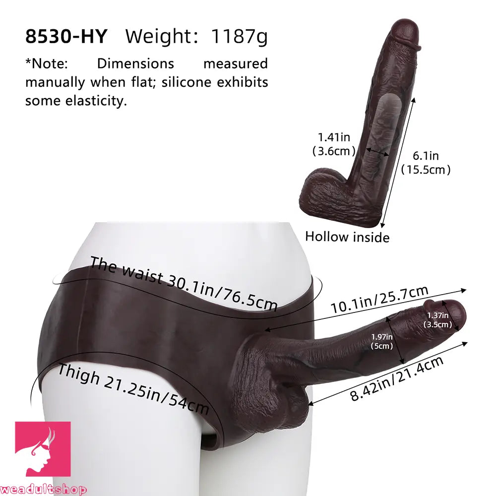 10.1in Hollow Strap on Dildo Panty For G-Spot Vaginal Anal Entertainment