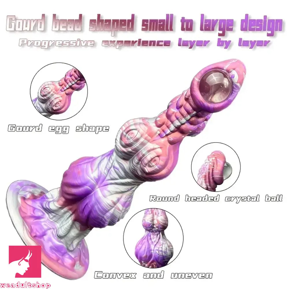 10.23in Liquid Silicone Anal Plug Knot Big Dildo Soft G Spot Massager