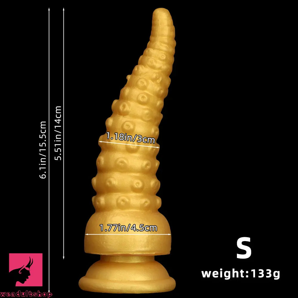 6.1in 6.88in 8.26in 8.66in Gold Silicone Multi-size Octopus Thick Sex Dildo