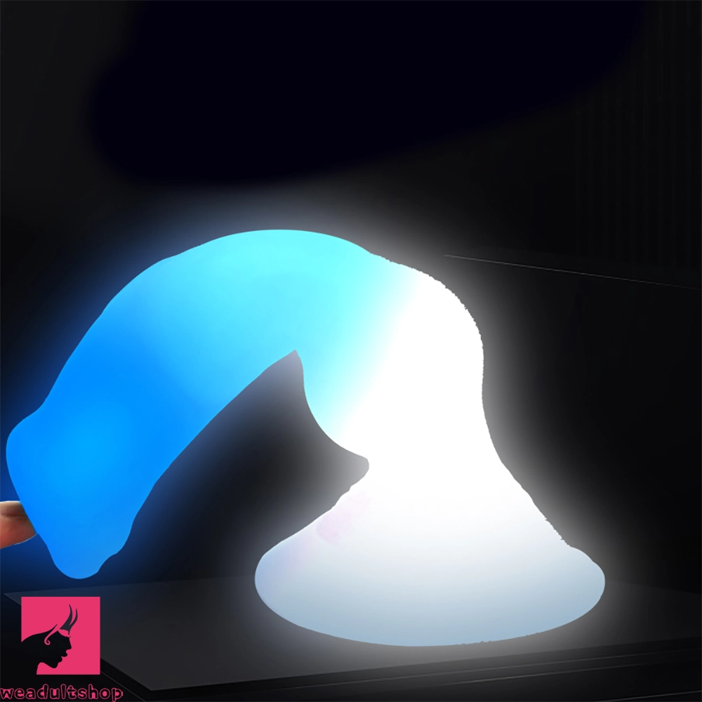 7.49in Dog Cock Knot Dildo Silicone Soft Animal Cock Luminous Clit Dildo