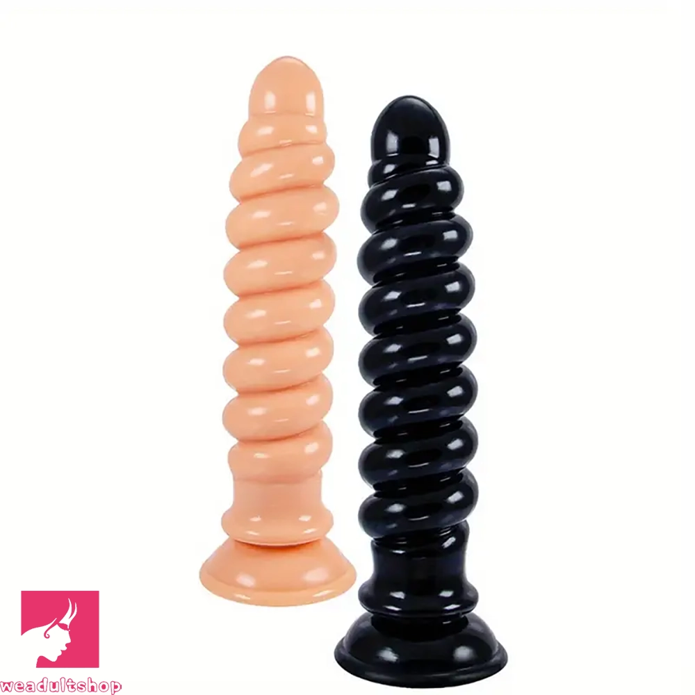 9in Anal Dildo With Thread Twists Flexible Spiral Anal Plug Clit Dilator