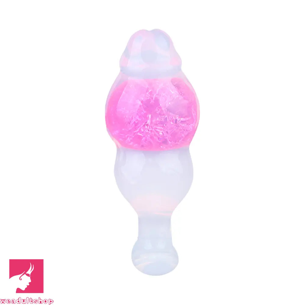 5.63in Luminous Silicone Anal Beads Dildo Anal Cock Toy With Anchor