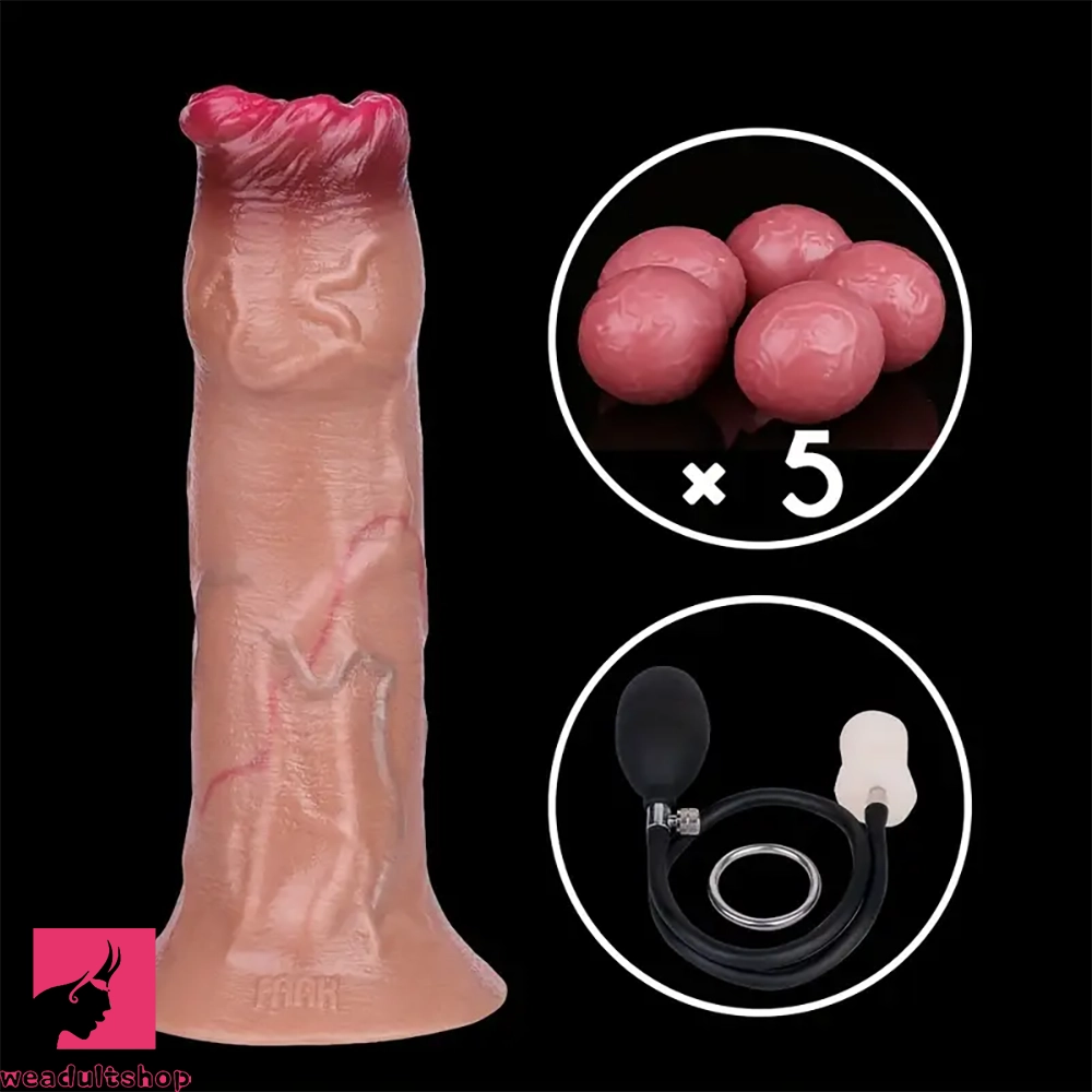 6.57in Silicone Ovipositor Expandable Dildo Realistic Penis Foreskin Tunnel
