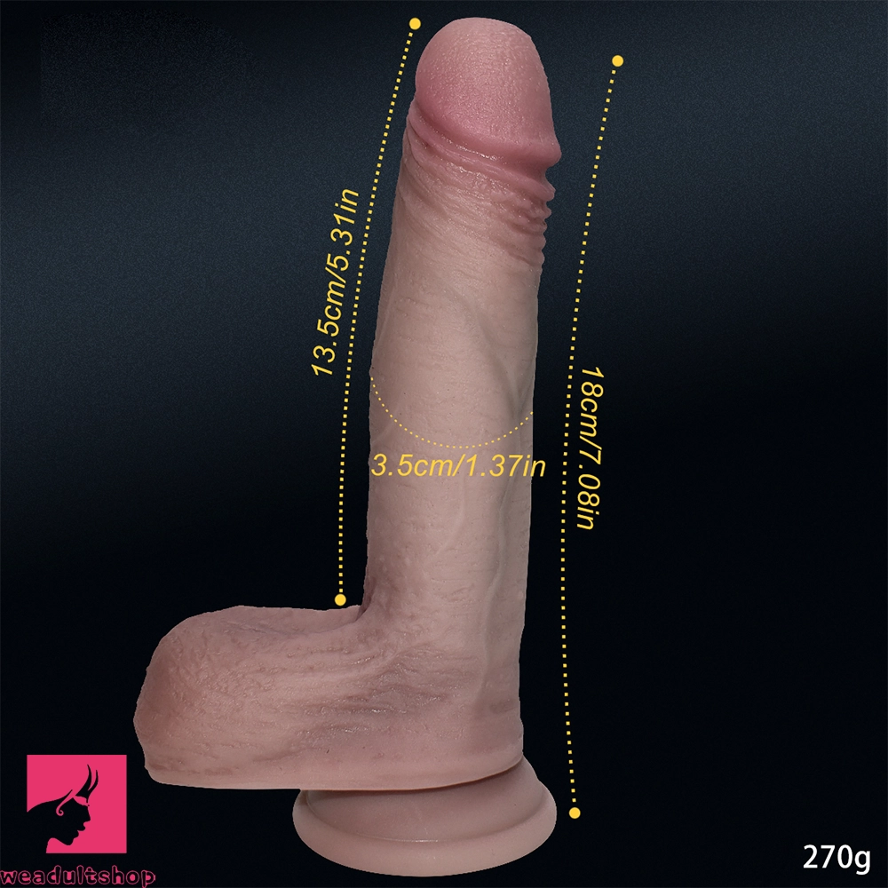 7.08in Liquid Silicone Soft Super Realistic Dildo Sex Toy For Women Clit