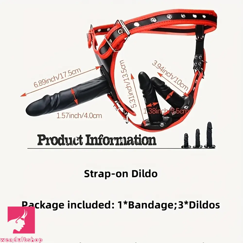 3.94in 5.31in 6.89in Wearable Useful Detachable Strap on Dildo Pants