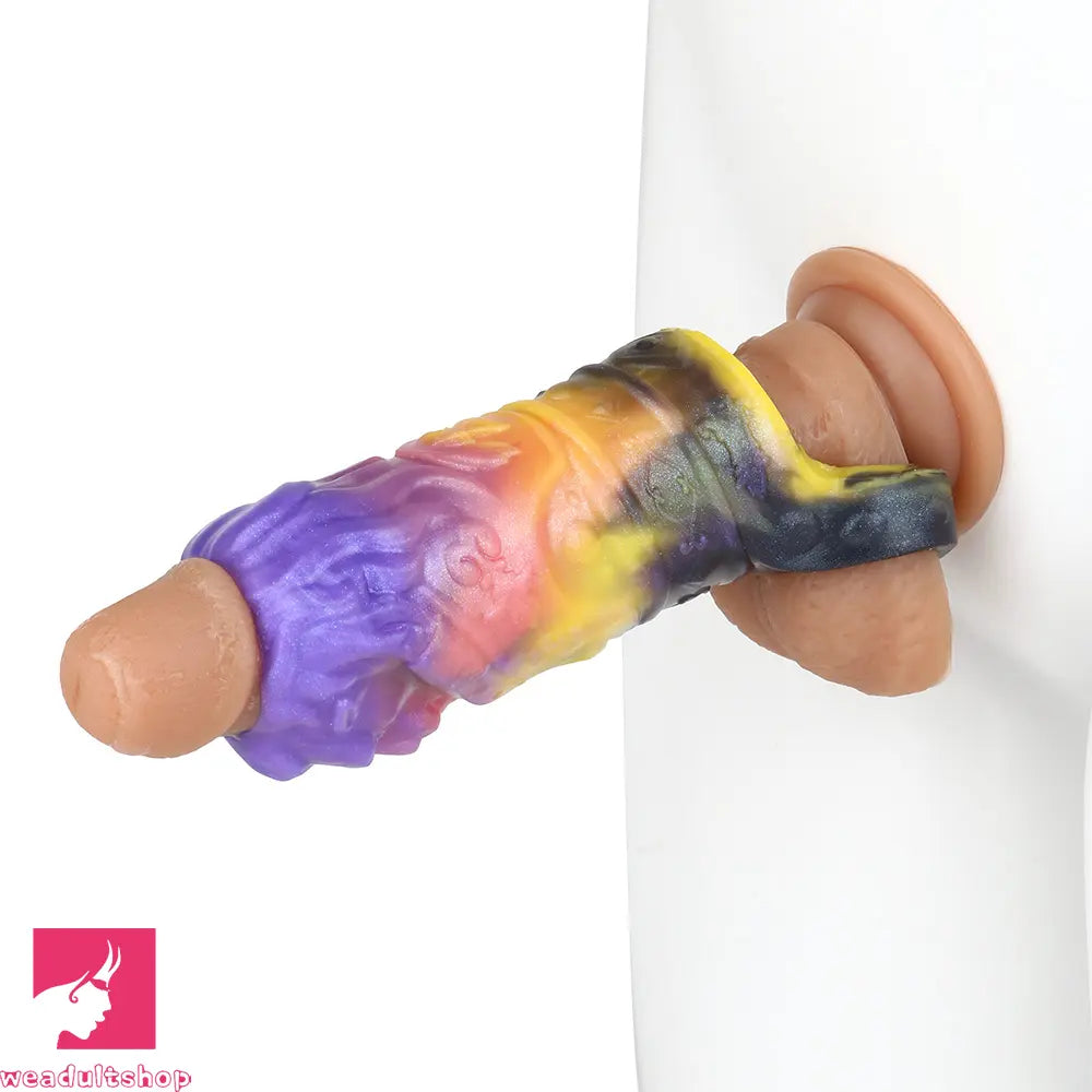 4.92in Fantasy Odd Small Silicone Soft Dildo Sleeve Cock Extender Toy