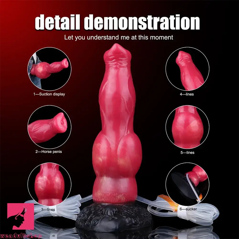 8.46in Knotted Silicone Soft Big Dog Ejaculating Dildo Penis Sex Toy