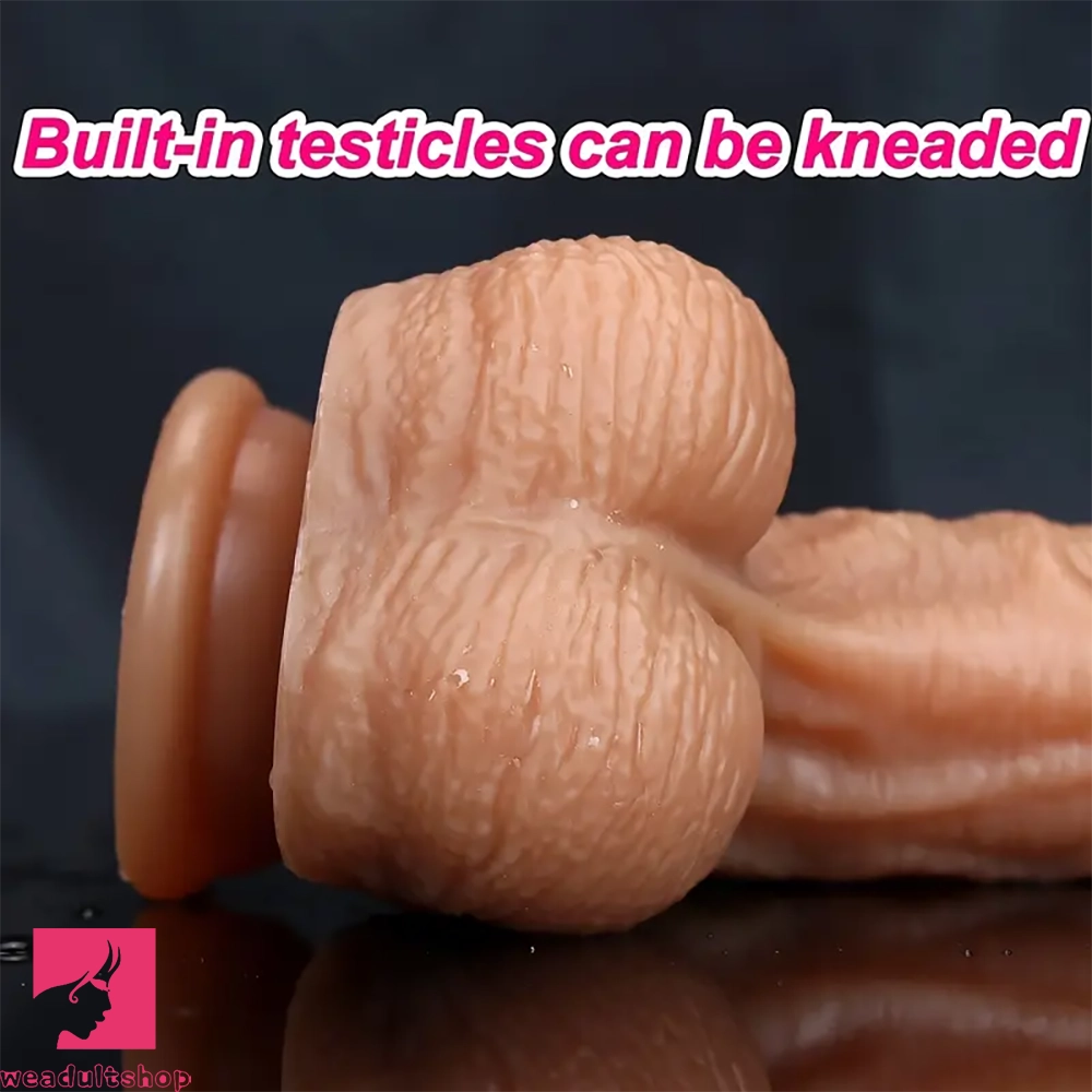 7.3in 8.6in Soft Realistic Adult Prostate Cock Double Layer Silicone Dildo