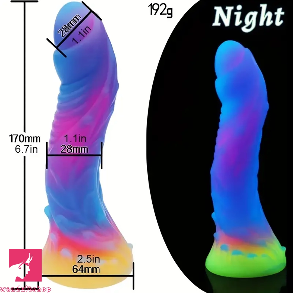 6in 6.7in Realistic Monster Luminous Dildo Liquid Silicone Clit Massager