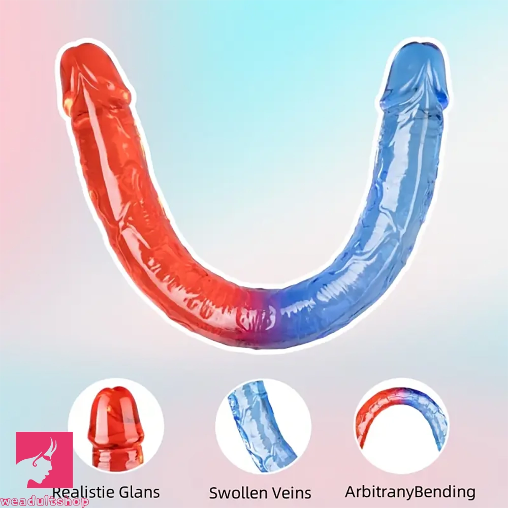 17.32in Dual-Ended Double Penetration Big Dildo For G-Spot Clit Stimulation