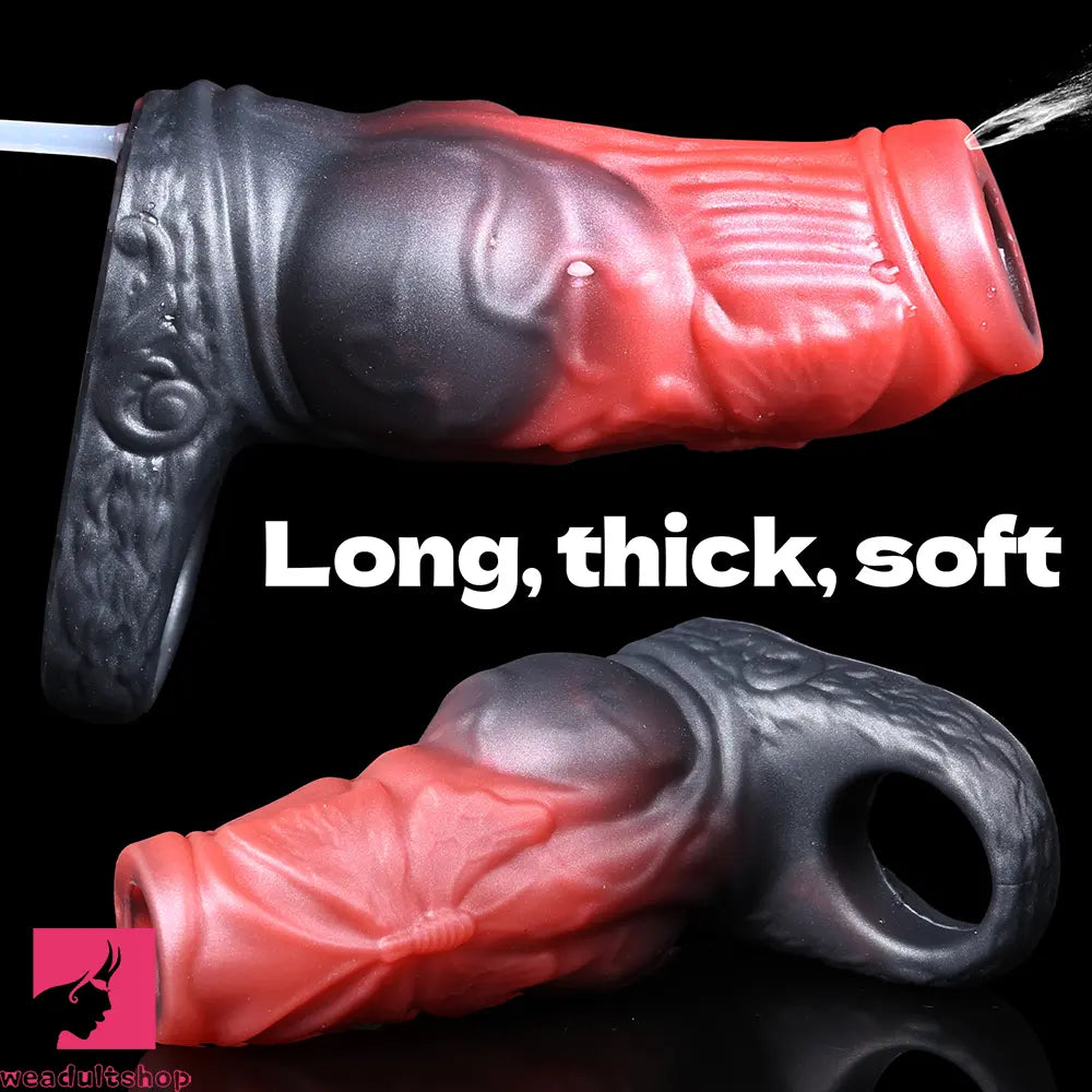 4.64in Water Spraying Squirting Monster Knot Dildo Sleeve Useful Penis Ring