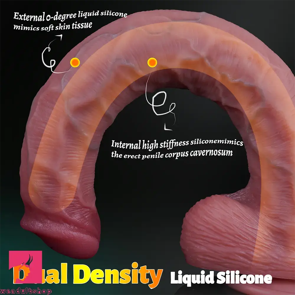 16.7in Dual Density Silicone Huge Long Dildo For Hands Free Play Cock Toy