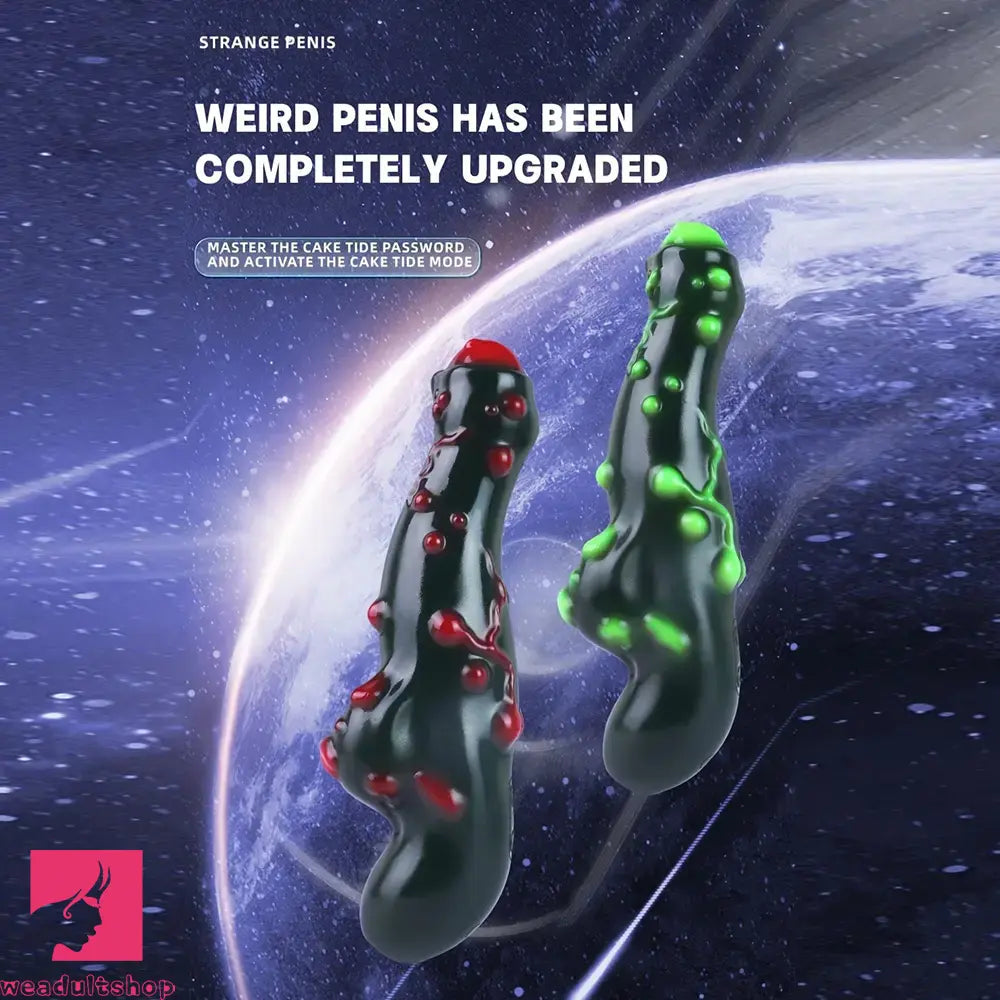 7.38in Alien-Like Colorful Bumps Liquid Silicone Dual-Use Dildo For Anus