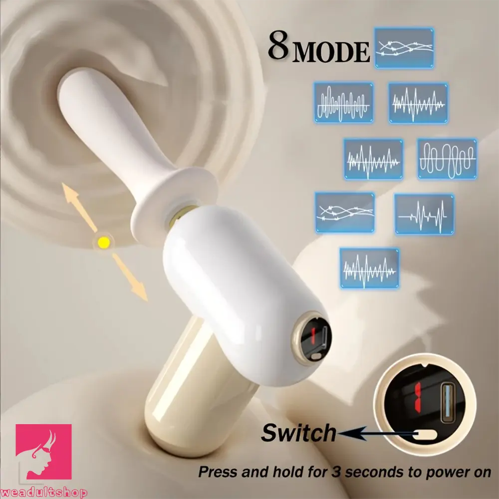 7.08in Thrusting Dildo Fuck Machine With Handle 8 Mode Telescopic Vibrating
