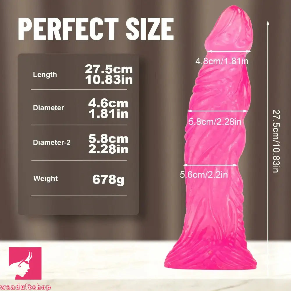 10.83in PVC Realistic Textured Bumpy Dildo For Women Men Gay Hand Free