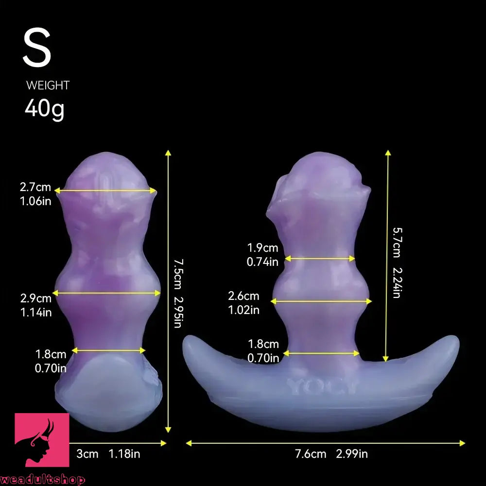2.95in 3.9in 5.12in Small Sea Jade Anal Knot Silicone Soft Strap on Dildo