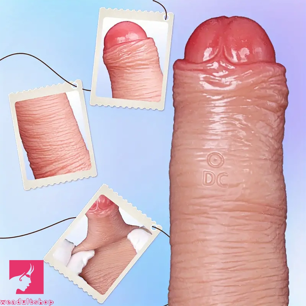 7.08in 8.26in Realistic Removable Foreskin Dildo Wearable Hollow Cock Dildo