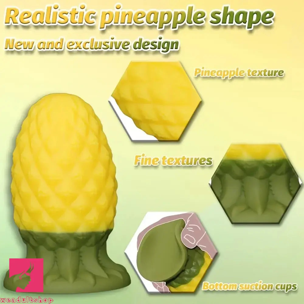 3.93in 5.51in Thick Pineapple Silicone Anal Plug Dildo For Anal Stimulation