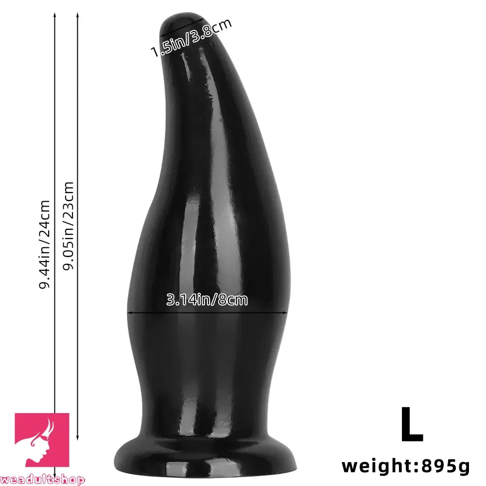 7.87in 9.44in PVC Black Anal Plug Thick Fat Big Dildo Cock With Suction Cup