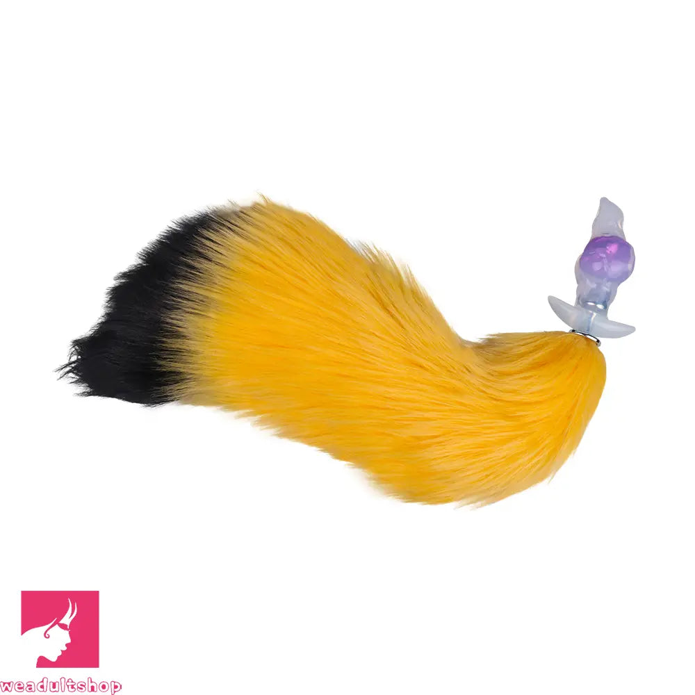 4.48in Fox Tail Wear Anchor Fantasy Dildo Butt Plug For BDSM Role Sex