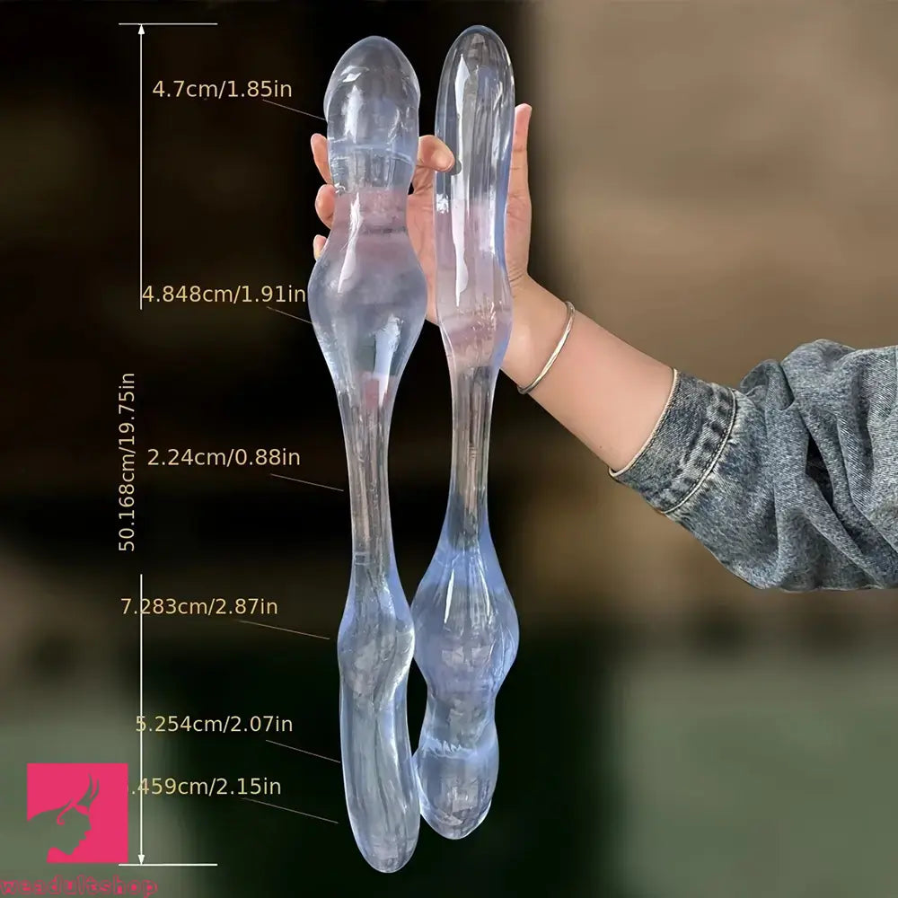 19.75in Double-Headed Adult Toy Soft & Flexible Extra Long Women Dildo