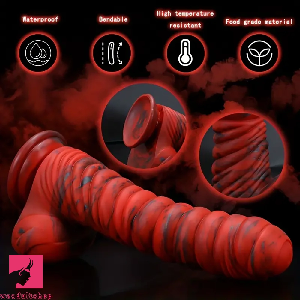 8.66in Real Uncut Silicone Odd Dildo Skin-Like Speckled Odd Big Dildo