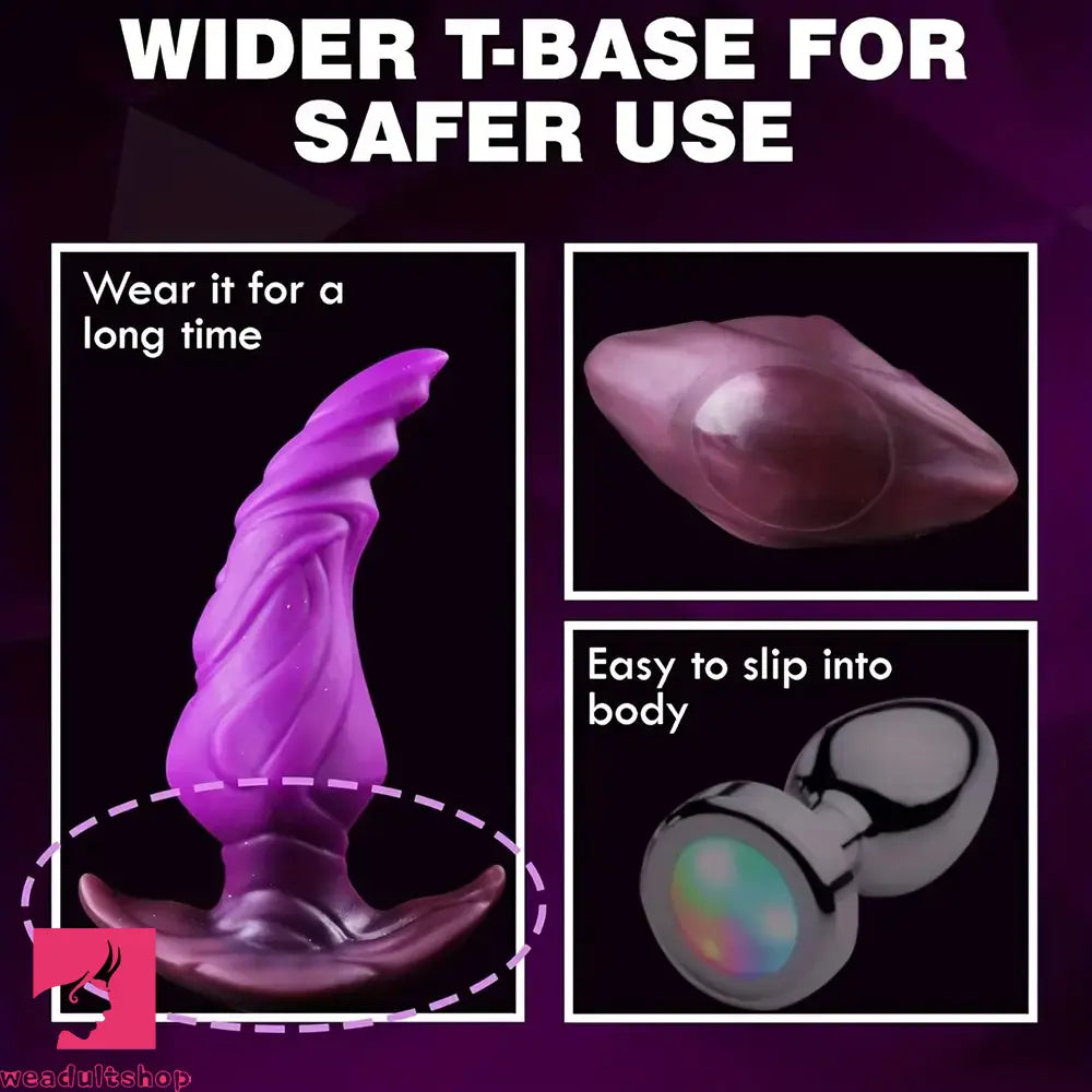 6.6in Wider T Base Wearable Silicone Butt Plug Dildo For Sex Exploration