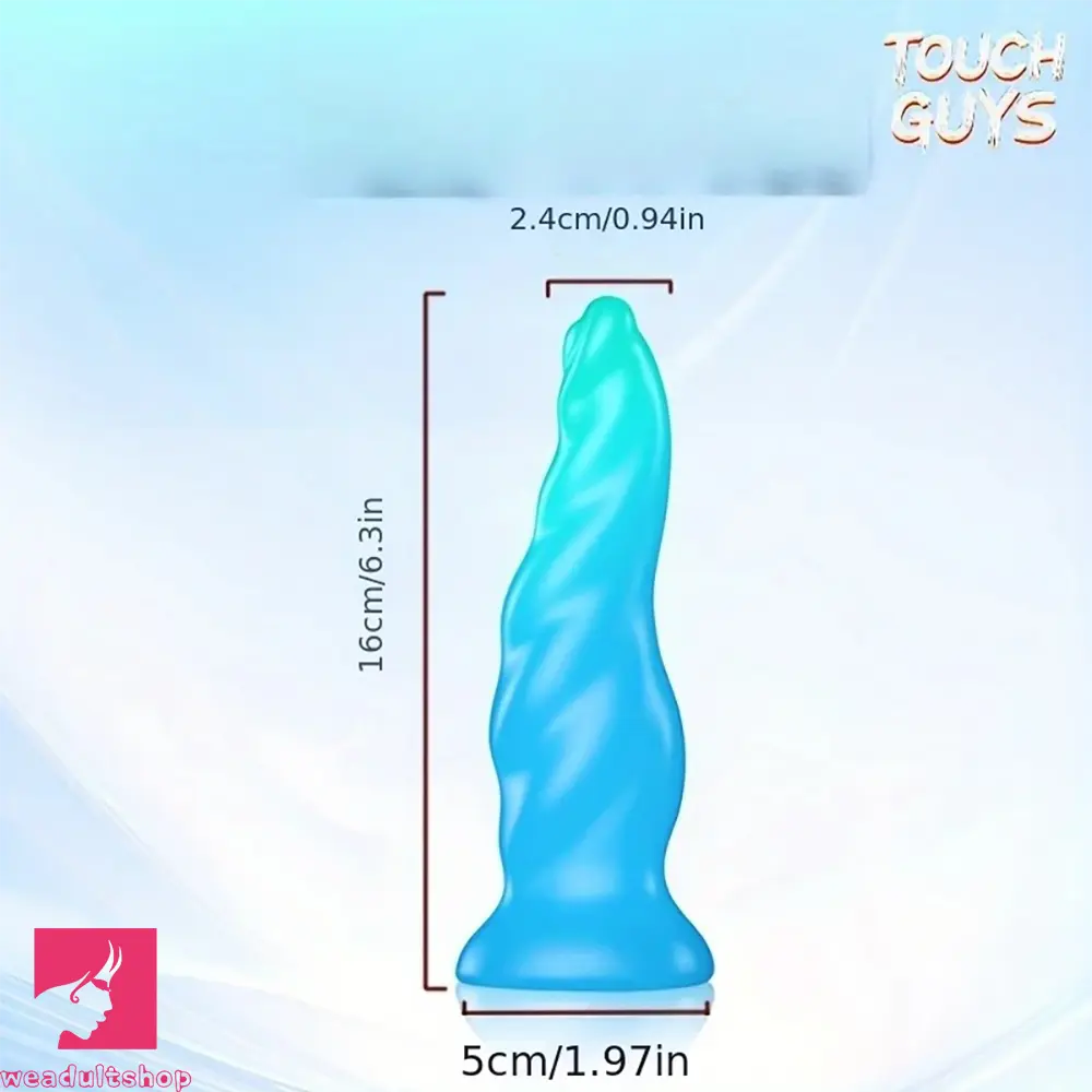 8.03in Fantasy Shaped Anal Plug Love Heart Liquid Silicone Dildo For Sex