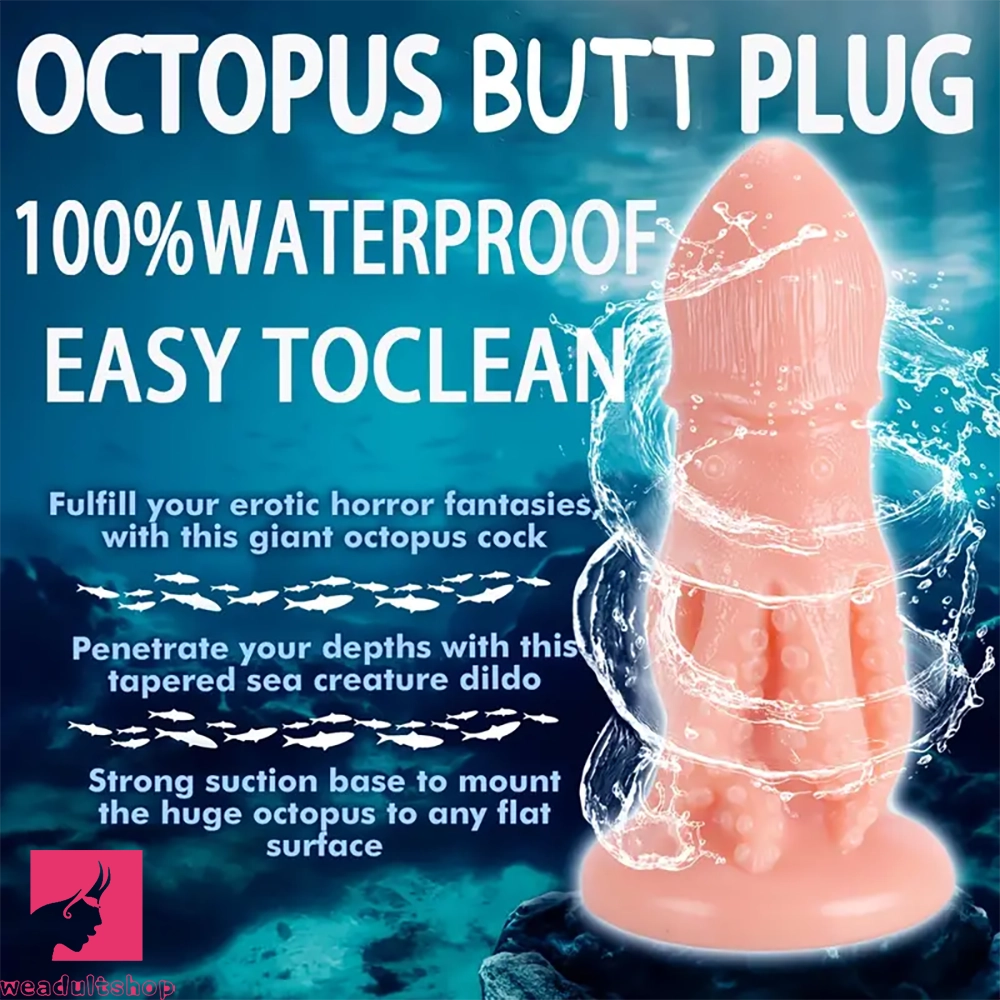 8.07in Skin Feel Octopus Anal Plug-Real Tentacle Dildo Granular Bump