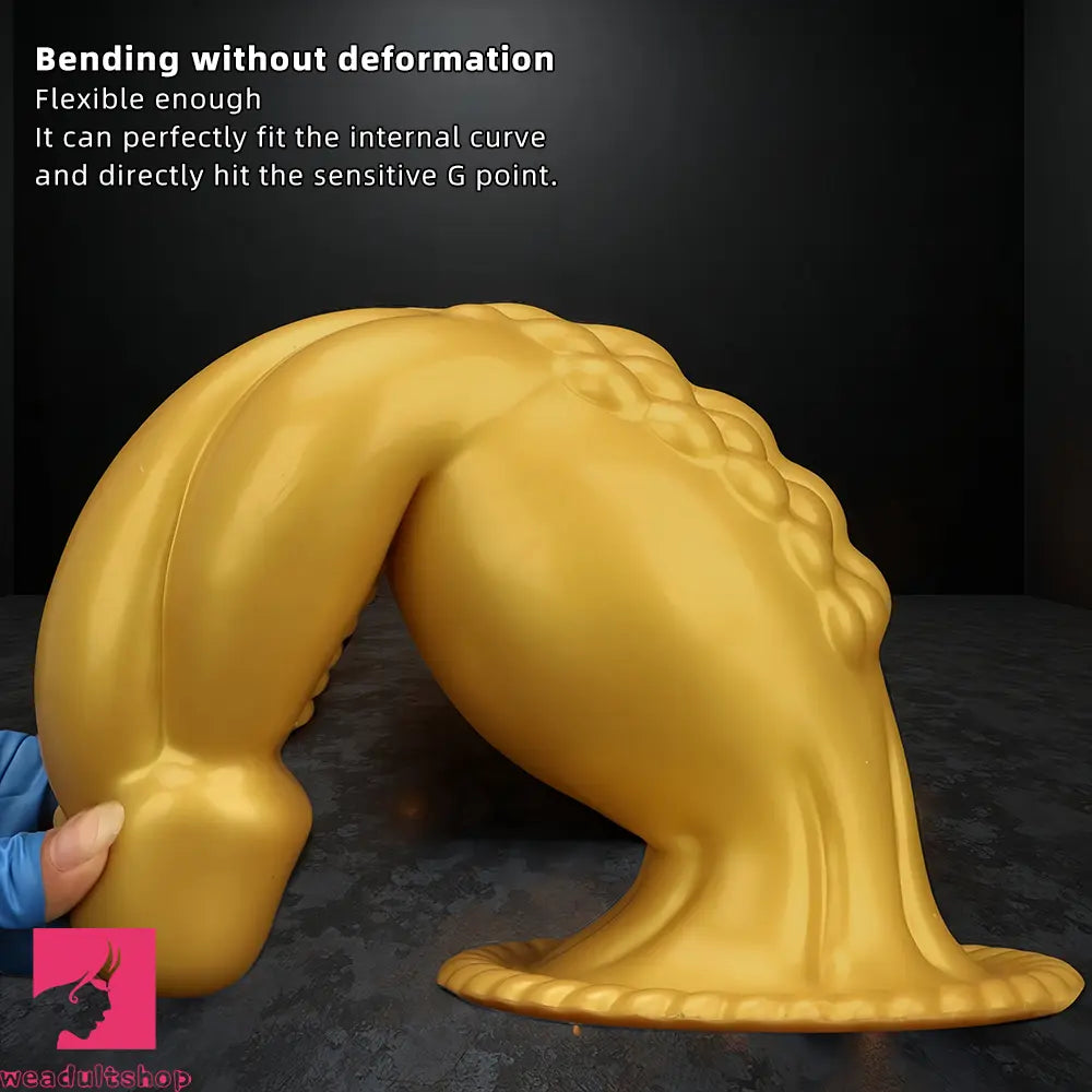 13.78in Golden Soft Silicone Big Fantasy Highquality Material Anal Dildo