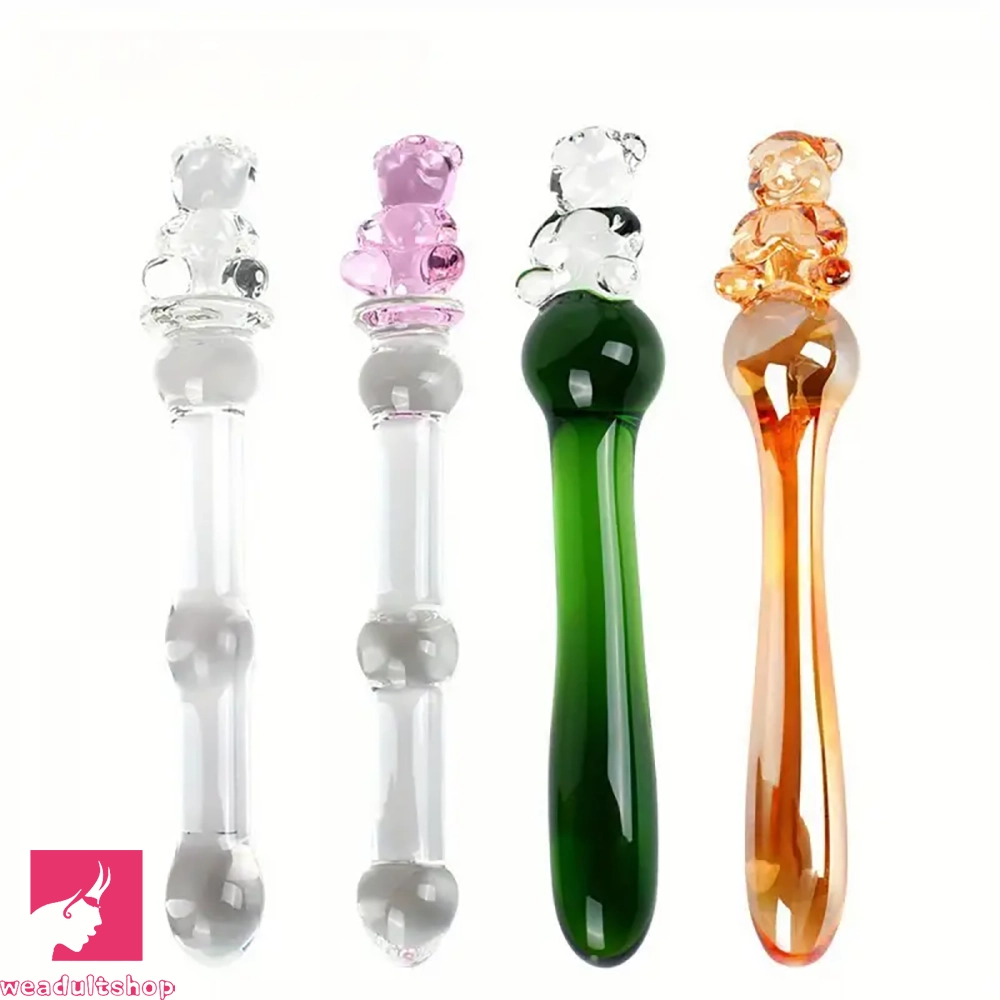 apple watch nachrichten vibration 7.87in Cartoon Bear Series Glass Fantasy Cute Massage Useful Dildo