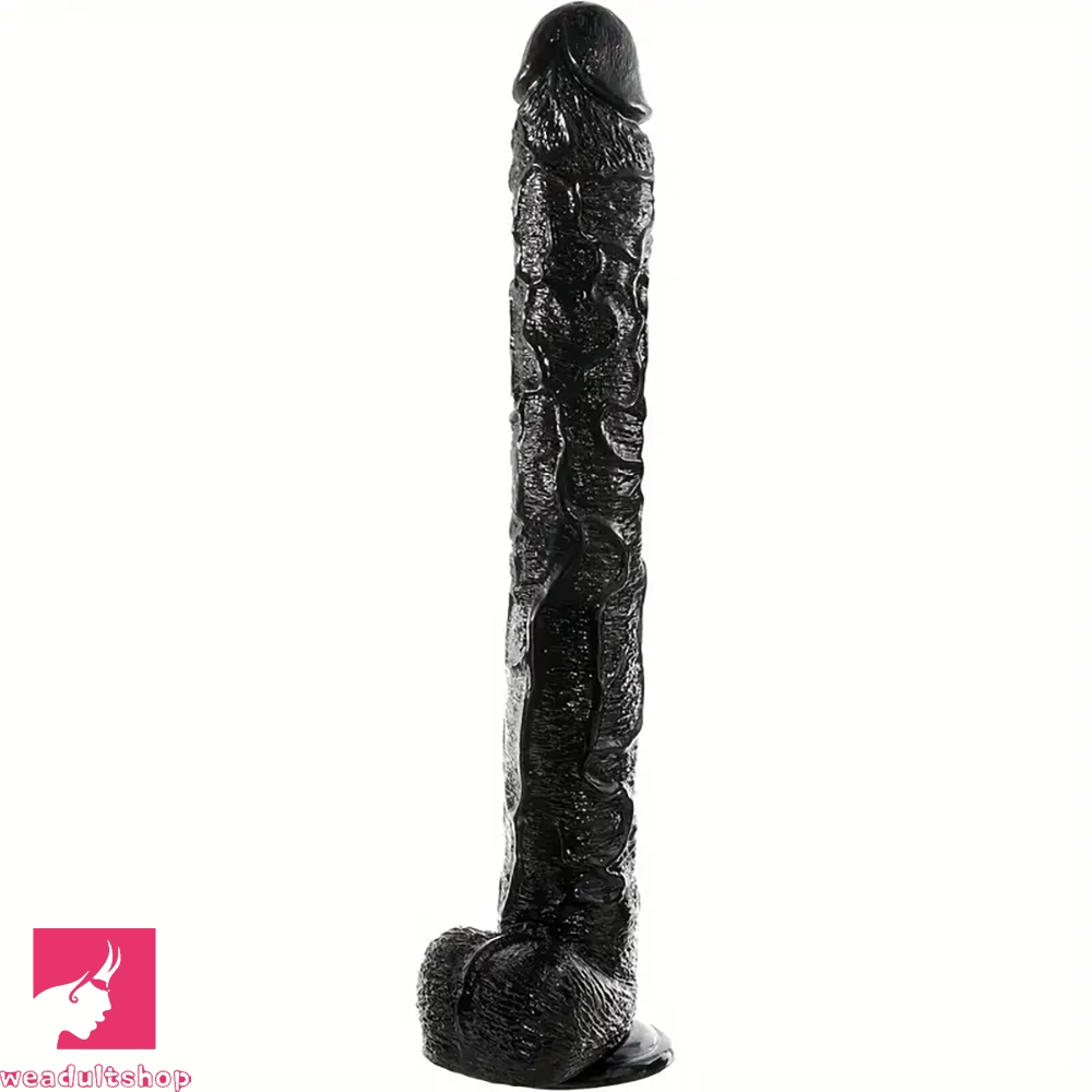 17in Prostate Gland Massage PVC Huge Black Long Dildo For Adults