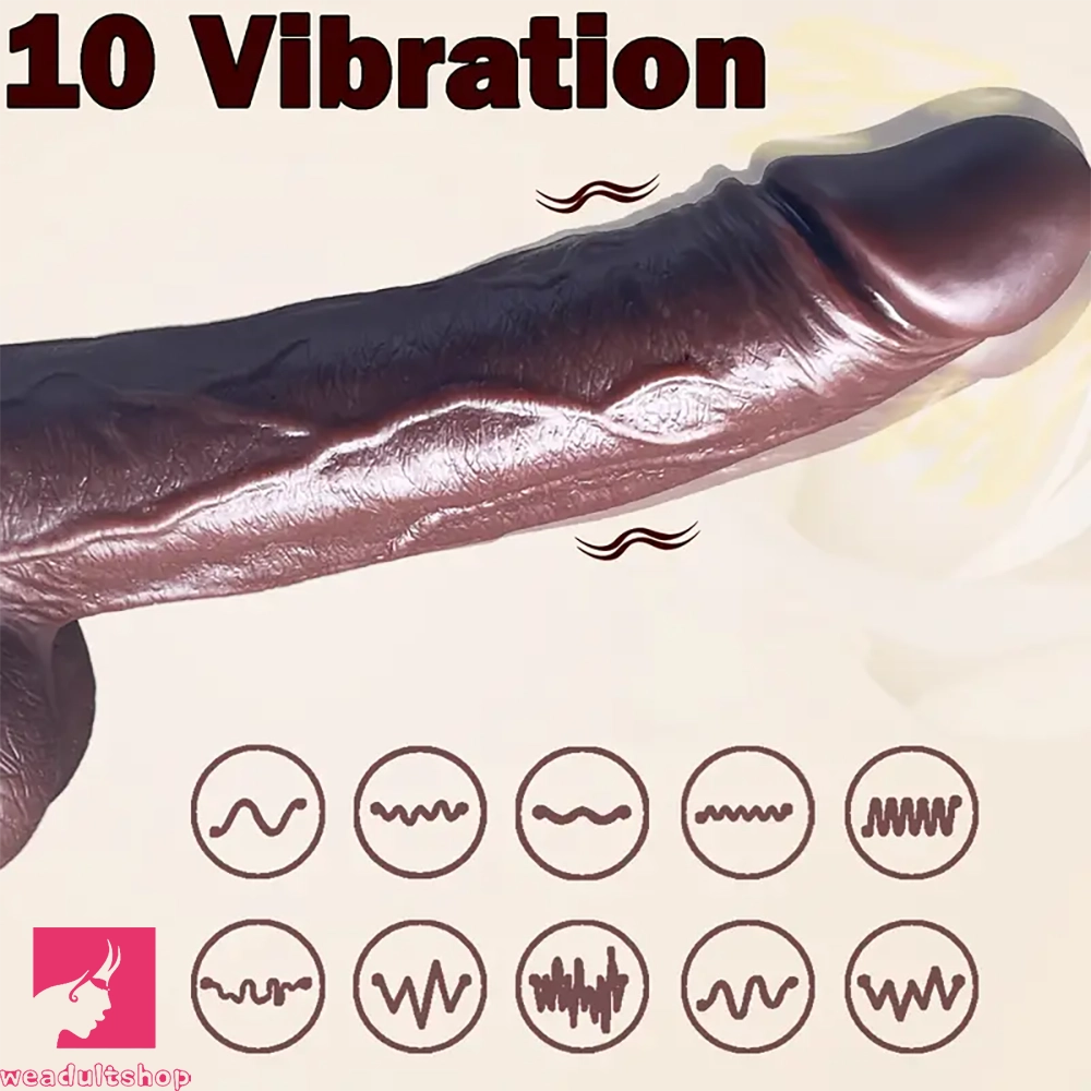 8.66in Telescopic Vibrating Heating Rotation Realistic Soft Cock Dildo