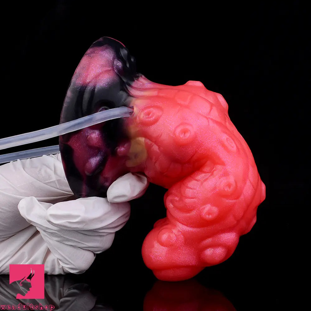 5.91in Fantasy Octopus Silicone Flexible Inflatable Spraying Water Dildo